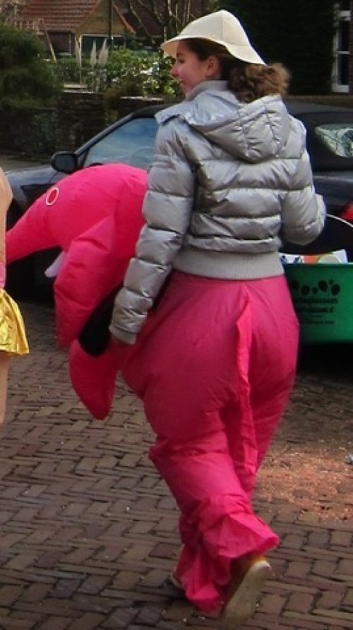 Mascottepak Opblaasbaar kostuum - Roze olifant